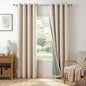 Linen Textured Total Blackout Curtains 84 Inches Long, Oatmeal | 100% Blackout by 100BlackoutShield