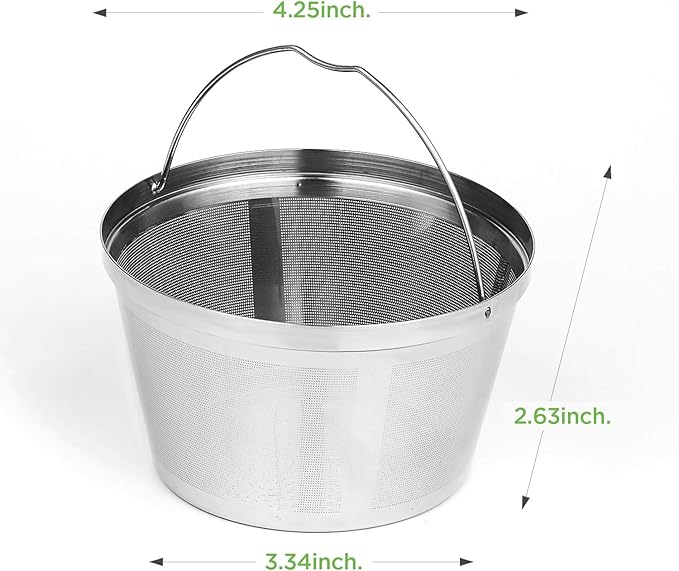 Reusable Coffee Filters 8-12 Cup Permanent Coffee Filters Basket Washable Compatible with Mr. Coffee Black & Decker Coffee Maker Filter Parts