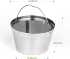 Reusable Coffee Filters 8-12 Cup Permanent Coffee Filters Basket Washable Compatible with Mr. Coffee Black & Decker Coffee Maker Filter Parts