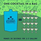 Lt. Blender's Margarita in a Bag - Margarita Mix - Each Bag Makes 1/2 Gallon of Frozen Margaritas – Non-GMO Cocktail Mix - No Margarita Machine Needed – Add Liquor, Wine or as a Mocktails (Pack of 1)