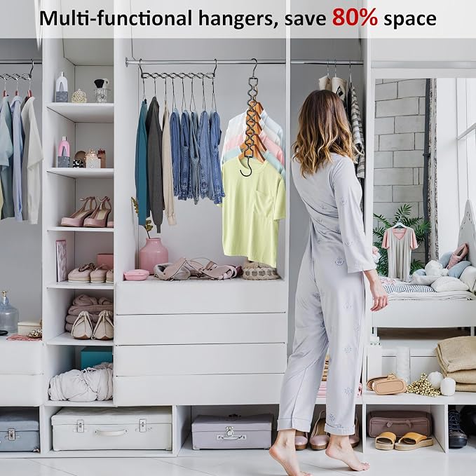 Space Saving Hangers for Clothes 3 Pack, Sturdy Metal Hangers Heavy Duty Magic - Image 5