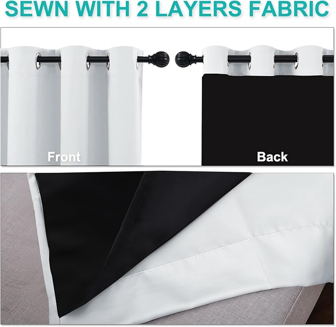 NICETOWN Blackout Curtains 80 inches Long, 2 Pieces, Full Light Blocking Drapes - Image 5