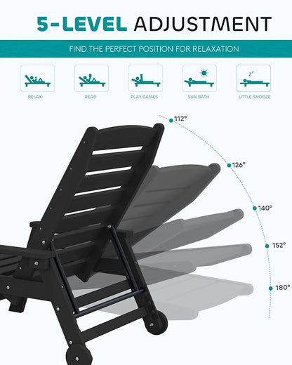 SERWALL Patio Chaise Lounge Chair Set of 2 - Image 7