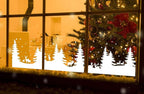 Christmas Stencils for Window Glass Large Christmas Stencil Forest Deer Stencil for Doormat Winter Scene Holiday Drawing Templates for Painting on Wall Canvas Paper Doormat