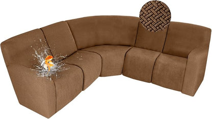 ALIECOM 100% Waterproof Recliner Sectional Couch Covers L Shape Stretch Corner by ALIECOM