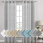 H.VERSAILTEX Linen Curtains Natural Linen Semi-Sheer Curtains 2 Panels Nickel by HVERSAILTEX