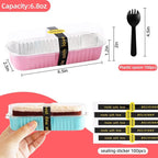 Mini Loaf Pans with Lids and Spoons Sealing Sticker,120 Pcs 6.8oz Cake Pans for Baking Disposable Aluminum Foil Red cake pan (mixed)