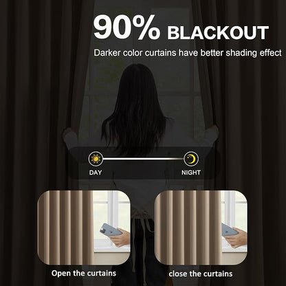 Extra Wide Pinch Pleated Blackout Living Room Bedroom Curtains, Triple Weave - Image 3