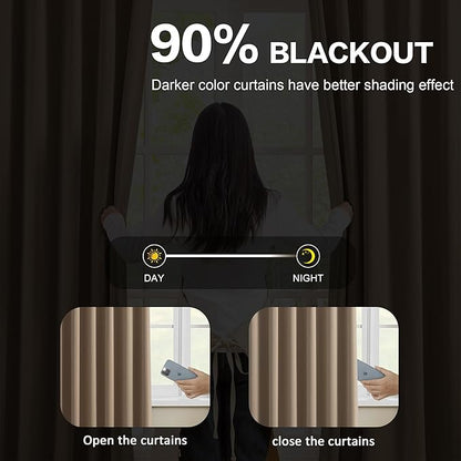 Cappuccino Blackout Curtains 150 Inches Long 12.5 feet Tall, Extra Long Pinch - Image 3