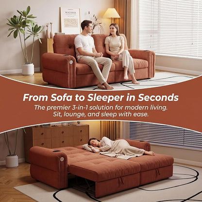 Convertible Couches, Queen Size Pull Out Sofa Bed - Image 7