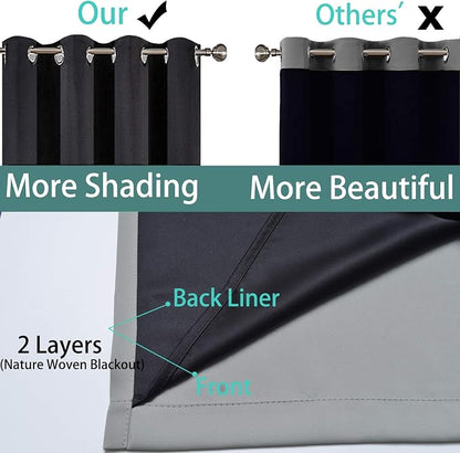 Yakamok Grey Blackout Curtains 45 Inches Long - Image 5