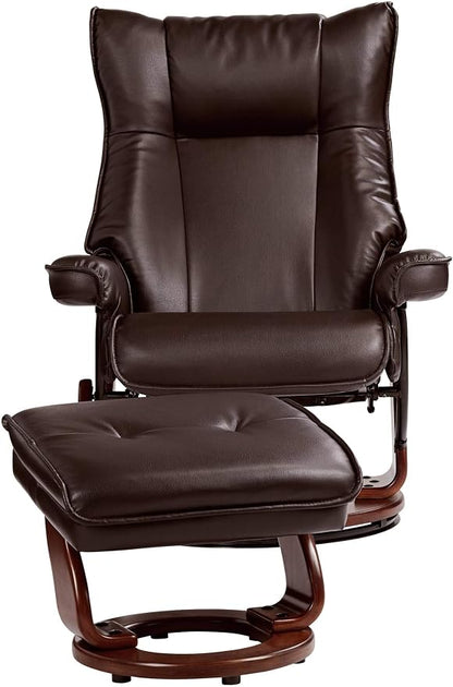 Benchmaster Morgan Java Swivel Faux Leather Recliner Chair - Image 7