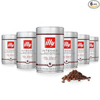 Illy Whole Bean Coffee, Intenso Bold Roast - Bold & Flavorful - 100% Arabica - Whole Beans - Pressurized Packaging Sealed for Freshness - 8.8oz can (Pack of 6)