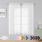 Simplebrand Sheer White Curtains 63 Inch Length 2 Panels, Rod Pocket Solid by Simplebrand
