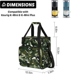 Camouflage Green Coffee Maker Carring Bag for Keurig K-Mini or K-Mini Plus, Single Serve Coffee Brewer Carrying Case with Multiple Pockets for K-Cup Pods,Storage mini Tote Case for Travel(Bag Only)