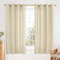 YoungsTex Warm Beige Linen Curtains 63 Inch Length 2 Panels, Light Filtering by YoungsTex