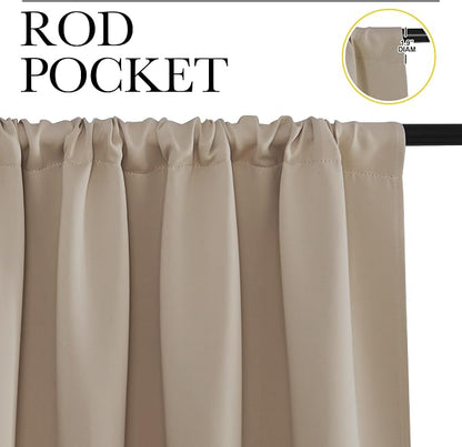 NICETOWN Window Curtains Blackout Drapes, 1 Pair, 52 by 84-Inch, Thermal - Image 2