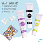 Sweets Indeed Frosting Kit plus Sprinkles Frosting Tubes nozzles 11.71 ounces Perfect for baking and cookie decoarting (Monster Mash)