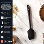 DI ORO Seamless Series Pro 14 Inch Extra Large Silicone Spatula - 600°F Heat-Resistant Rubber Spatula - Great for Baking, Cooking, and Scraping - BPA Free and LFGB Certified Food Safe Silicone (Black)