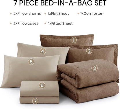 Monbix California King Comforter Set, Bed in a Bag 7 Pieces - Image 7