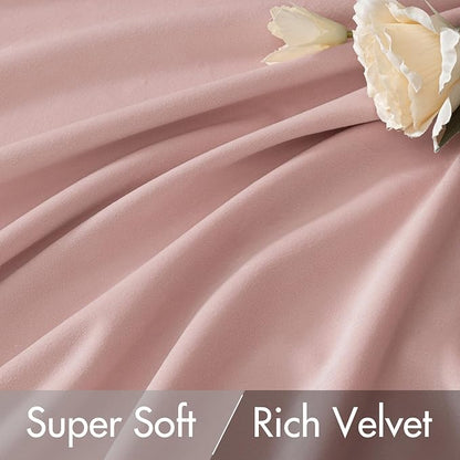 MIULEE Light Pink Velvet Curtains 52x84 inches Luxury Blackout Curtains | - Image 4