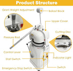 TECHTONGDA Dough Divider Rounder 36pcs Dough Ball Cutter Pizza Roll Ball Forming Machine Electric Dough Cutting and Rounding Machine for Hamburger Bread Pizza Bakery 0.7og-2.5oz