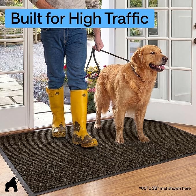 GORILLA GRIP Waterproof Traffic Guard Door Mat, 2 Pack, Indoor Outdoor Heavy - Image 7