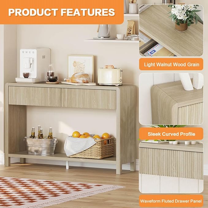 FATORRI Console Table for Entryway Storage, Wood Sofa Tables for Living Room - Image 5