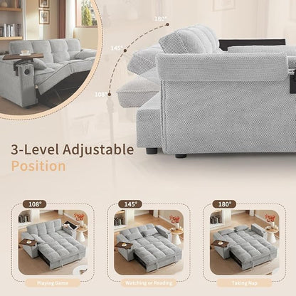 Auvsoce 65'' Convertible Sleeper Sofa Bed - Image 7
