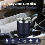 30 oz Tumbler with Lids and Straws, Stainless Steel Insulated Coffee Tumbler, Double Wall Vacuum Insulated Travel Mug Cup, Leakproof Thermal Coffee Cup for Hot and Cold Drinks (Navy Blue)