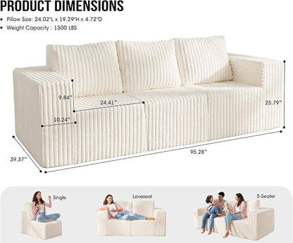 Modular Sectional Sofa 3-Seater Modular Couch - Image 2