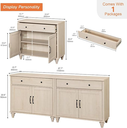 WAMPAT Farmhouse TV Stand for 75 inch TV - Image 2