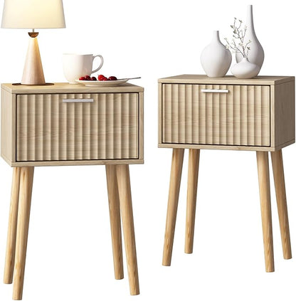LAATOOREE Nightstands Set of 2, Small Side Table, Bedside Table by LAATOOREE
