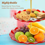 3 Tier Cupcake Stand Holder, Plastic Cup Cake Stand Tower with Tiered Serving Tray for Cupcakes, Donuts, Fruits and More, Red
