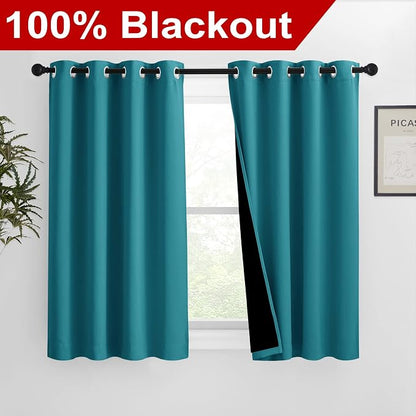 NICETOWN 100% Blackout Curtains 54 inches Long, Double-Deck Completely Blackout - Image 2