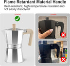 Sivaphe Aluminum Moka Pot 9 Espresso Cups, Percolator Espresso and Coffee Maker, Portable Stove top Italian and Cuban Café Brewer for Home and Camping Sliver