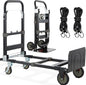 3-in-1 Folding Hand Trucks, 600Lbs Convertible Hand Truck Dolly, Heavy Duty by COOCHEER