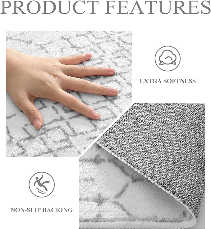 Lahome Moroccan Round Area Rug 5Ft Machine Washable Soft Round Bedroom Rugs - Image 5