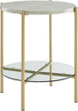Walker Edison Blaine Mid Century Modern Marble and Glass Round Accent Table by WalkerEdison
