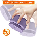 13.5oz Kids Thermos for Hot Food, Insulated Vacuum Food Jar with Buckle Lid, Stainless Steel Wide Mouth Leak Proof Insulated Lunch Container for School Picnic Travel,Purple