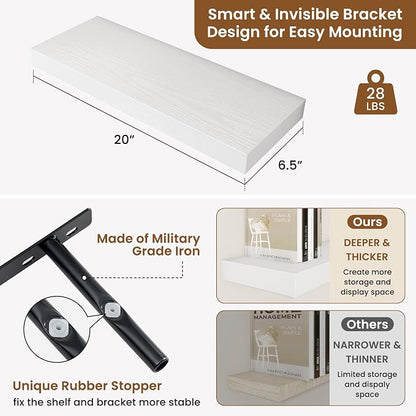 fuqing Floating Shelves for Wall, Wall Mounted Wood Floating Shelf - Image 2