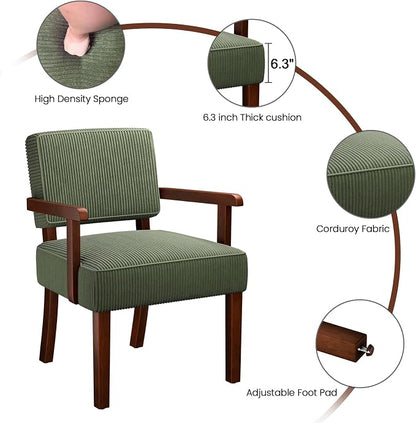 FAGAGA Corduroy Accent Chair, Mid Century Modern Armchairs - Image 3