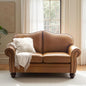60" Wide Genuine Leather Chesterfield Loveseat, 2 Seat Leather Sofa by Thesupportyouneed