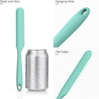 U-Taste Skinny Silicone Jar Spatula: 600ºF Heat-Resistant Food-Grade 10in Long Narrow Sourdough Stirring Stick, Seamless Flexible Peanut Butter Spreader for Scraping Icing Bread Cream, Jam (Aqua Sky)