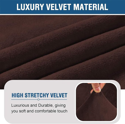 H.VERSAILTEX Armless Accent Chair Covers Thick Velvet Armless Chair Slipcovers - Image 5