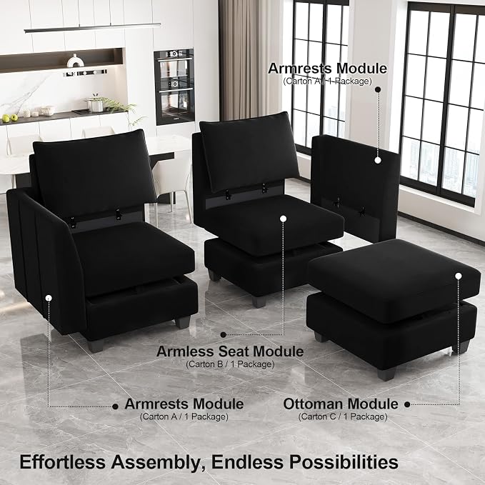 Belffin Modular Sectional Sofa U Shaped Couch - Image 5