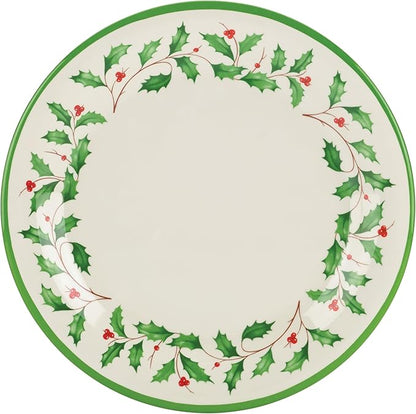 Lenox 863669 Holiday 4-Piece Melamine Dinner Plate Set, Christmas Dinnerware, Hosting (Pack of 4)