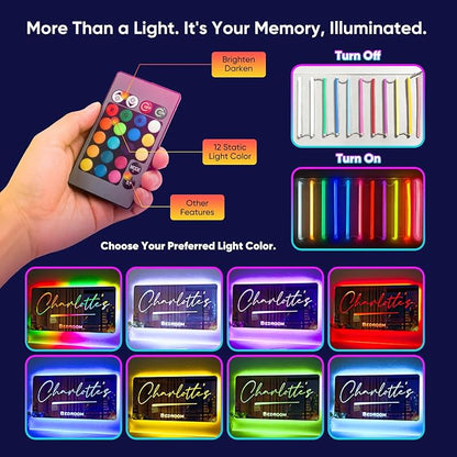 VEELU Personalized Mirror Light Custom Alphabet Name LED Night Light Lamp - Image 4