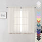 Short Sheer Curtains 54 Inches Length 2 Panels, Light Filtering Voile Curtain by Lecloud