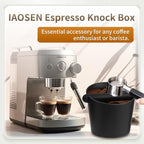 6.3Inch Large Espresso Knock Box Silicone coffee Tamper Mat Espresso Machine Accessories Set of 2 with Removable Knock Bar and Anti-Slip Base for Home Office Barista Tools for Bar Shop